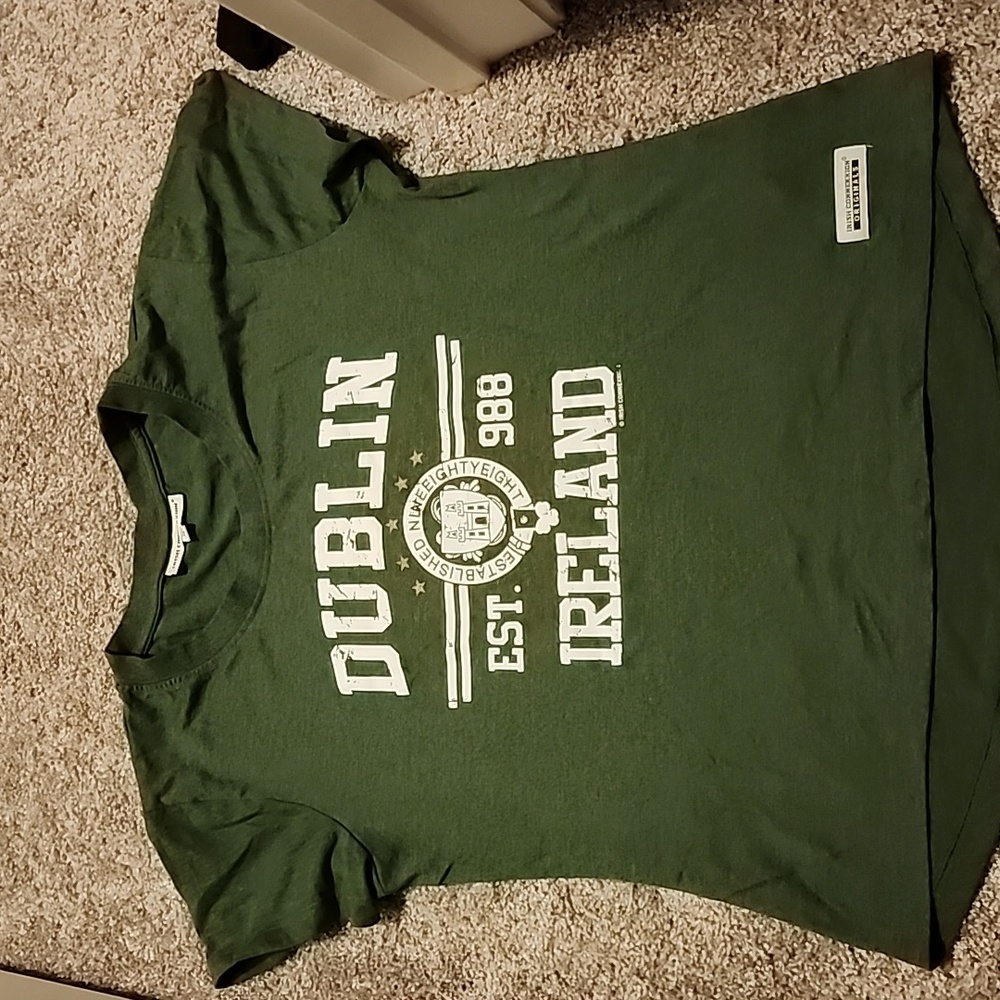 T-shirt from Ireland, forest green with white lettering